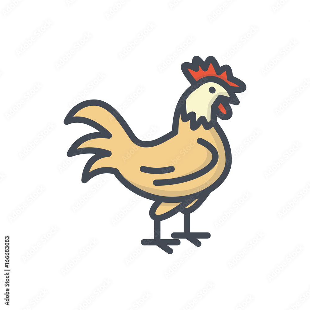 Easter holiday colored icon chicken cock