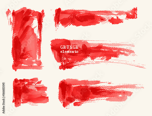 Vector set of black brush strokes.