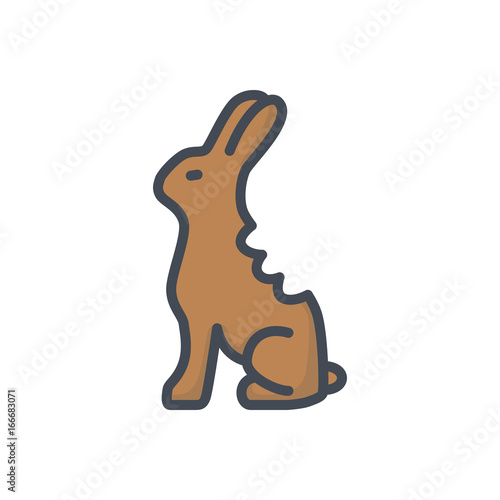 Easter holiday colored icon chocolate bunny
