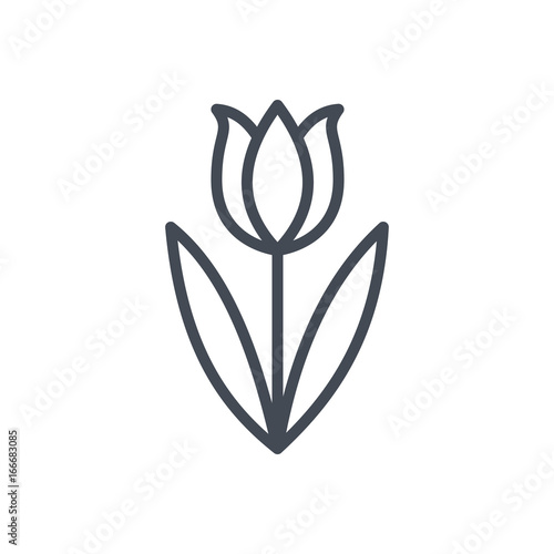 Fototapeta Wielkanocna wakacje linii ikona tulipanowy kwiat
