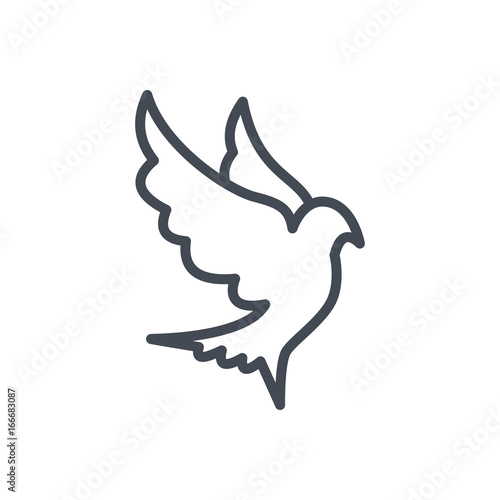 Easter holiday line icon pigeon animal