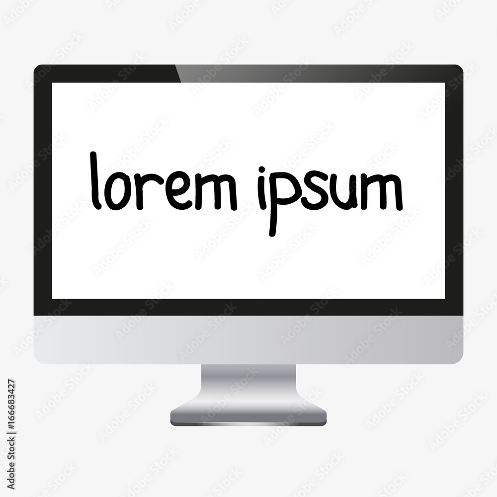computer screen display isolated on white background computer screen display isolated on white background