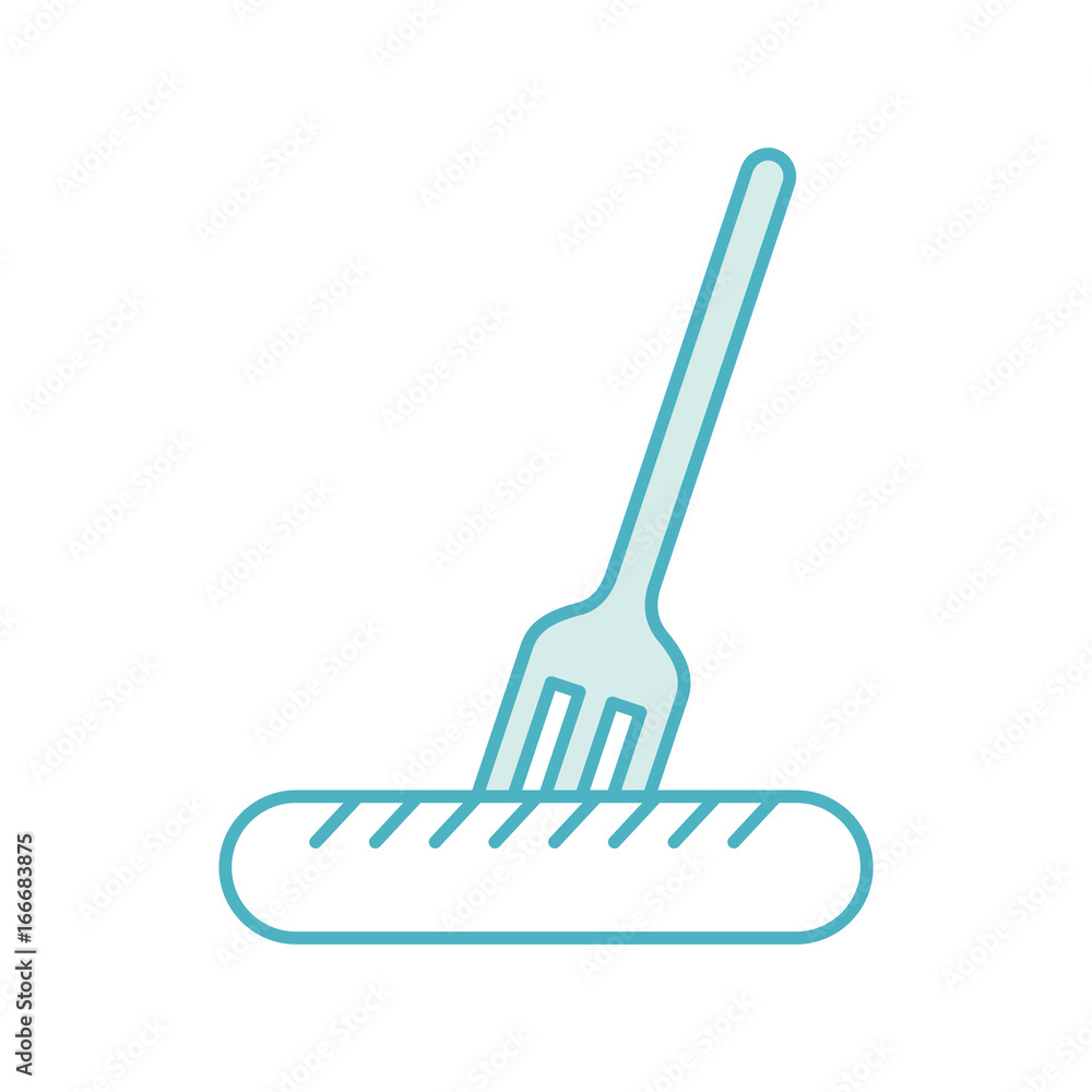 fork with sausage fast food vector illustration design fork with sausage fast food vector illustration design