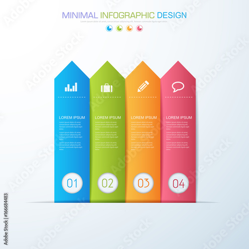 Infographic Elements with business icon on full color background  process or steps and options workflow diagrams,vector design element eps10 illustration
