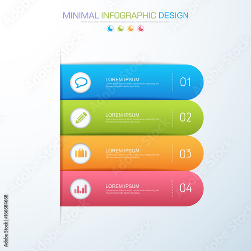 Infographic Elements with business icon on full color background process or steps and options workflow diagrams,vector design element eps10 illustration