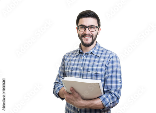Young man with textbook