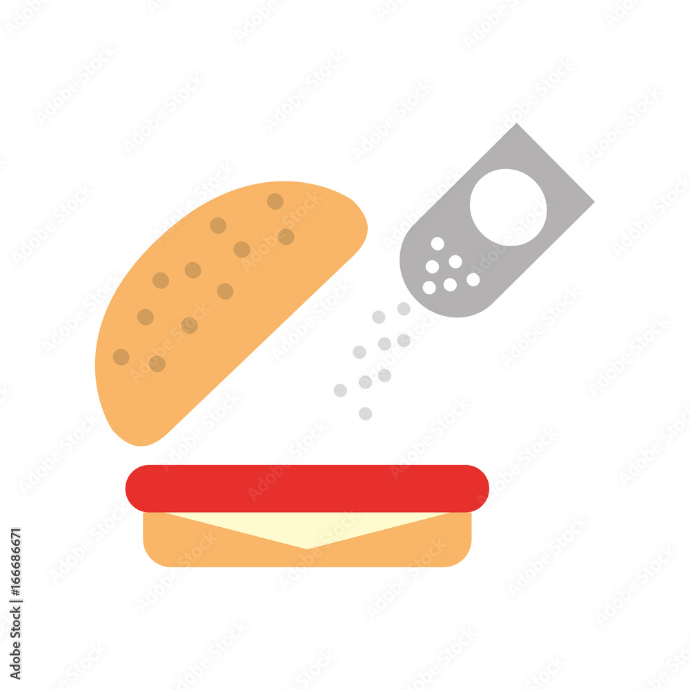 delicious burger with salt vector illustration design delicious burger with salt vector illustration design