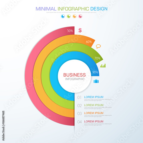 Infographic Elements with business icon on full color background  process or steps and options workflow diagrams,vector design element eps10 illustration