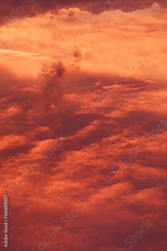Fototapeta Naklejka Na Ścianę i Meble -  red sunrise cloudscape, top view