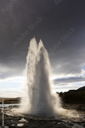 Eruption of Geyser "Strokkur" in Iceland