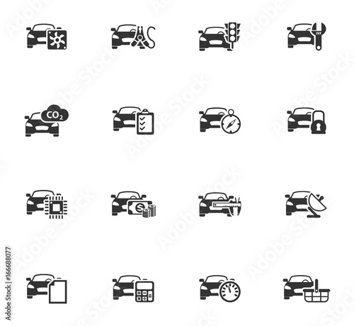car service icon set