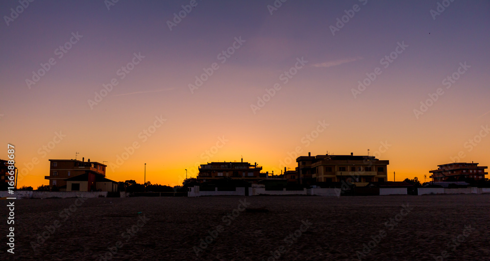 Sunrise at the beach with beautiful colours