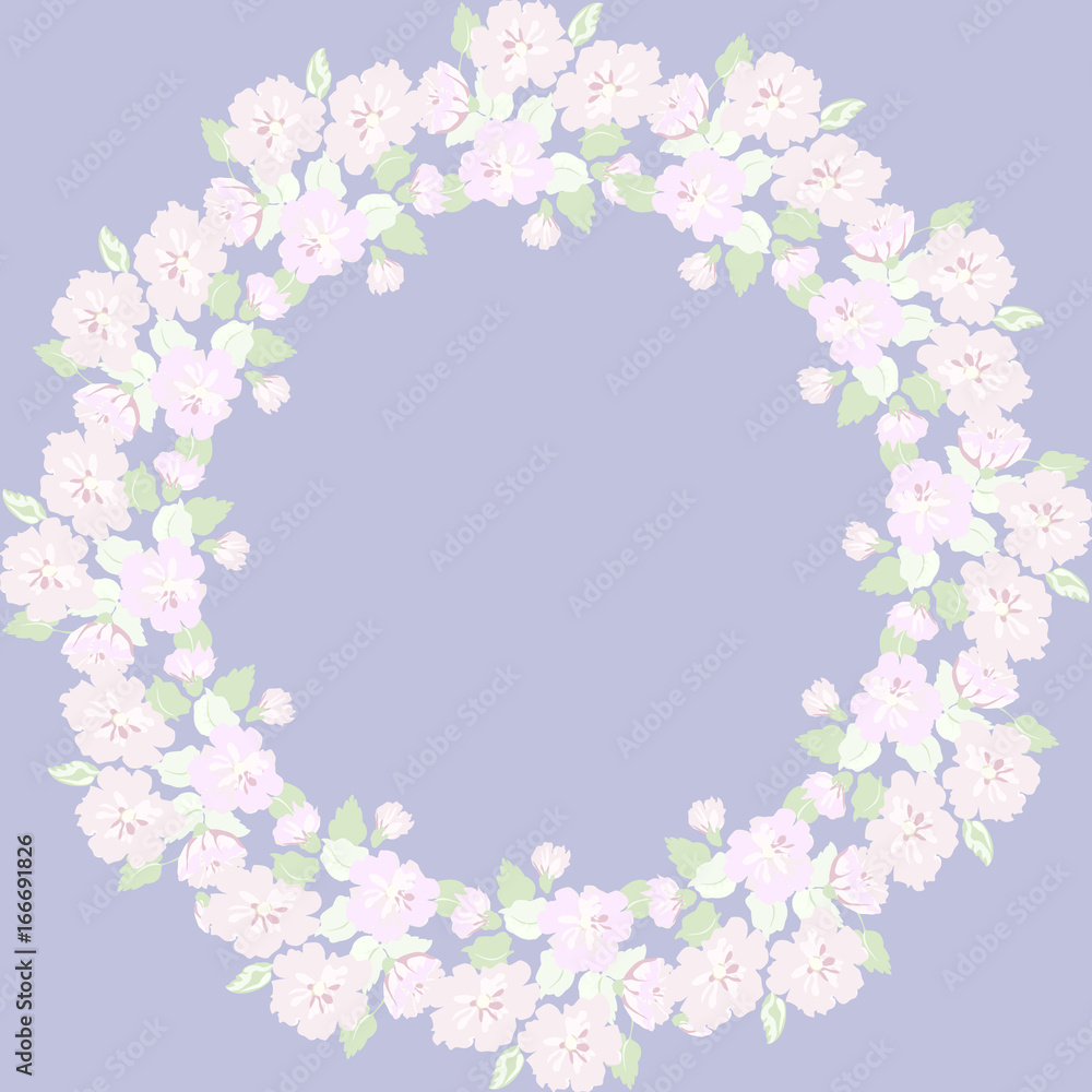 Floral round frames from cute