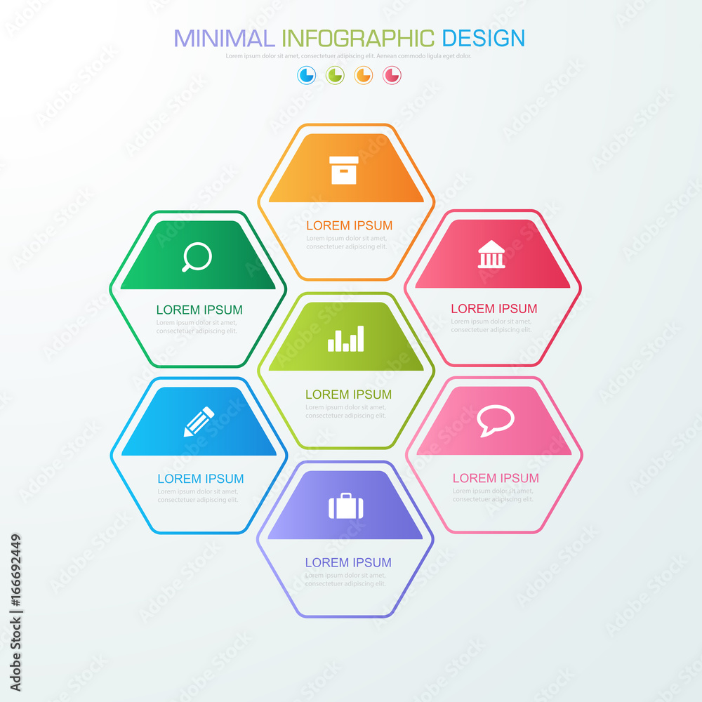 Business  infographic  template  the concept is circle option step with  full color icon can be used for diagram  infograph  chart  business presentation or web , Vector design element  illustration