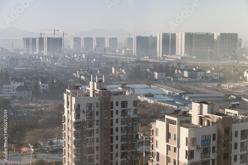 Cityscape of Hangzhou city, China. Block of flats