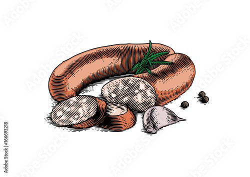 Smoked sausage with spice