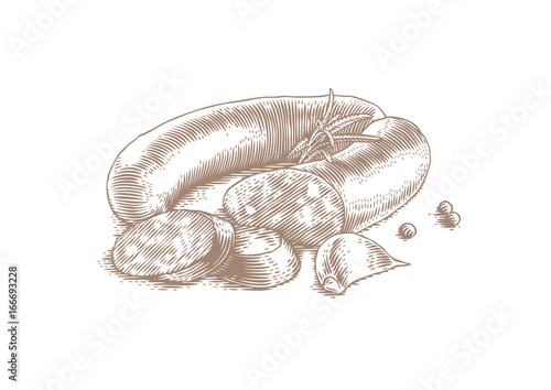 Smoked sausage with spice