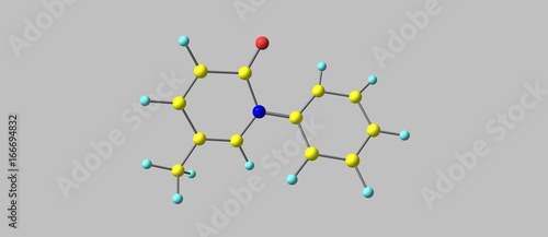 Pirfenidone molecular structure isolated on grey photo