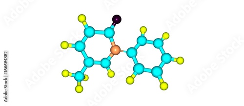 Pirfenidone molecular structure isolated on white photo