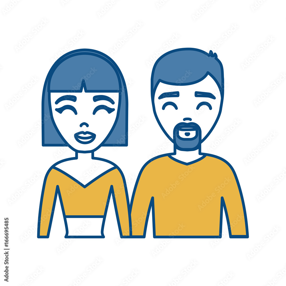 Fototapeta premium cartoon couple smiling icon