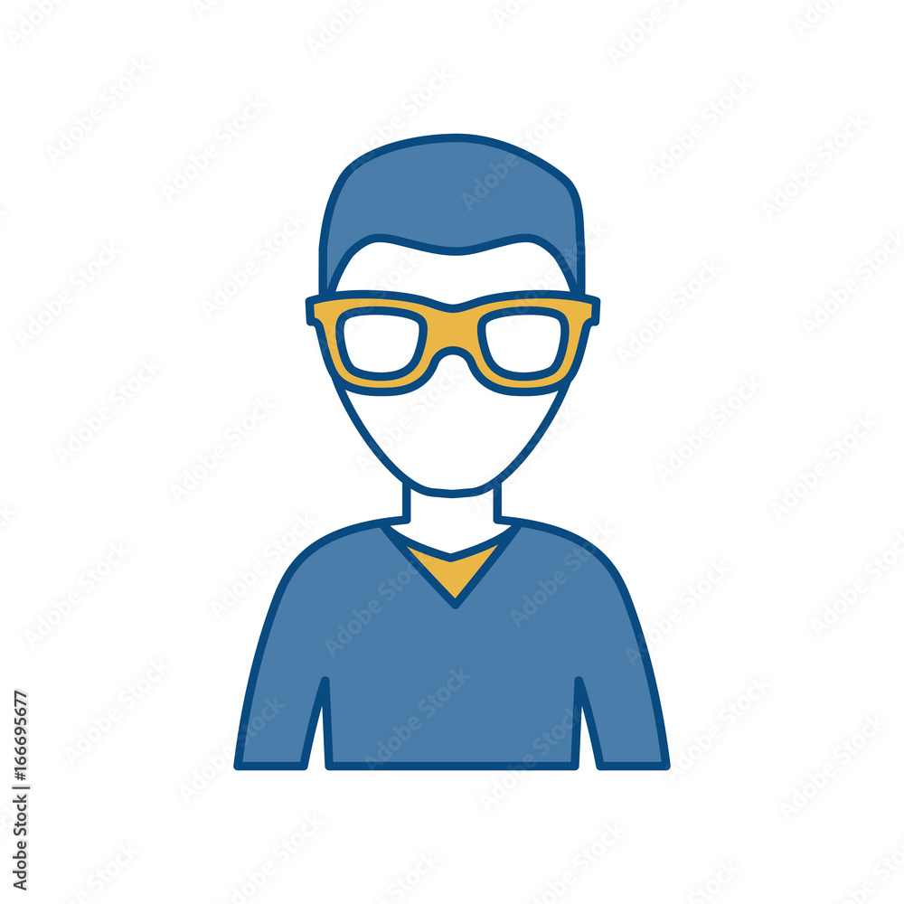 man with glasses icon