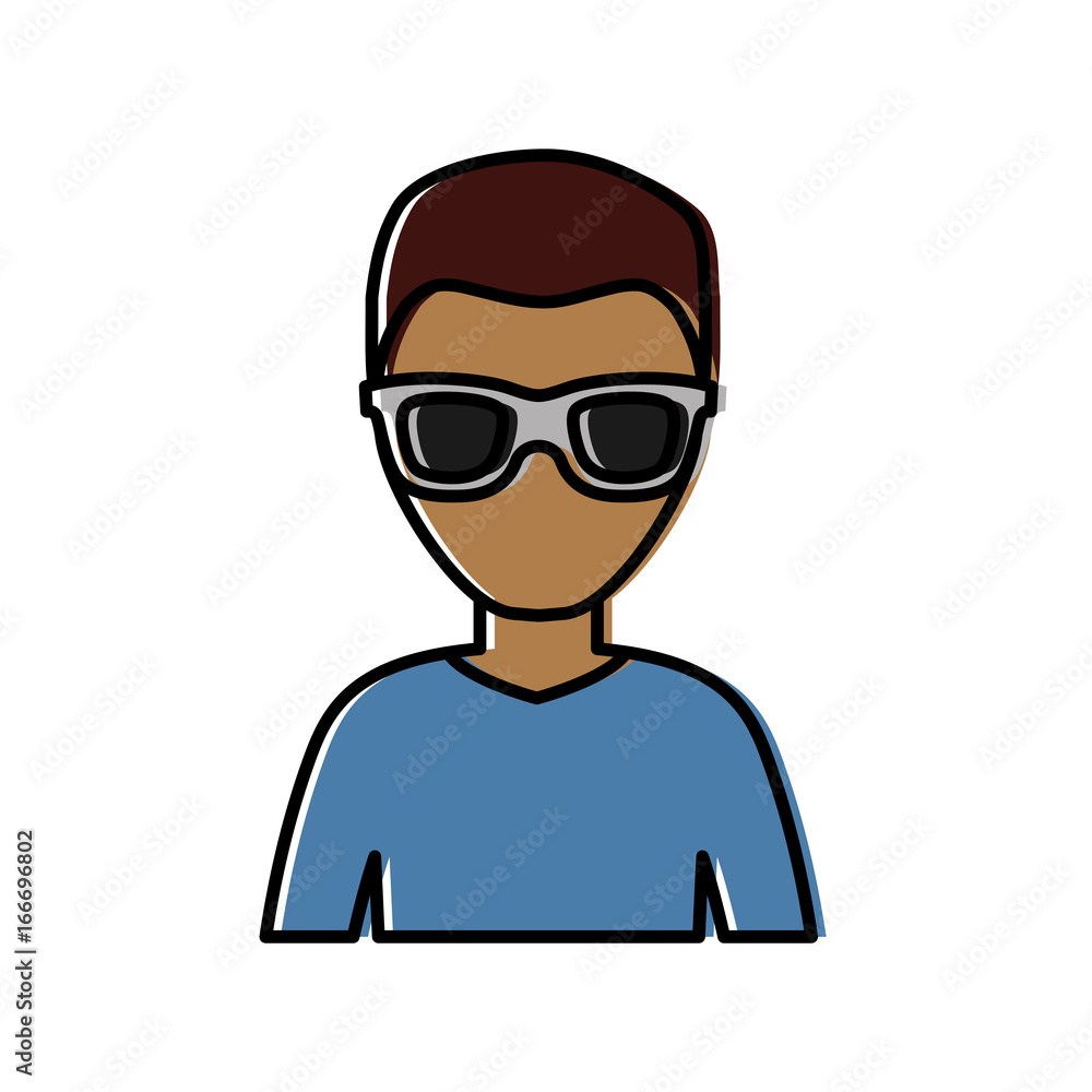 man with glasses icon