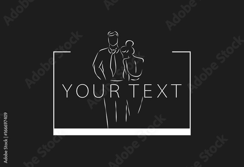 Brand logo. Fashion logo with a man and woman silhouette.  Abstract logo concept for beauty salon, cosmetic shop, style and image company, clothing store