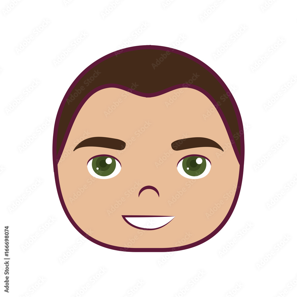 Cartoon man face icon over white background colorful design vector illustration
