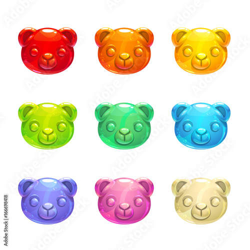 Cute jelly bears faces.