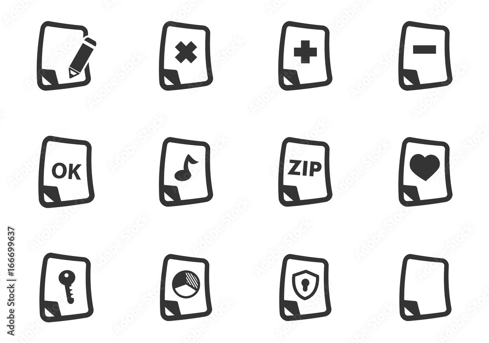 Document icons set Document icons set