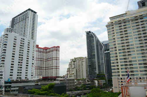 Cityscape of Bangkok from BTS skytrain station