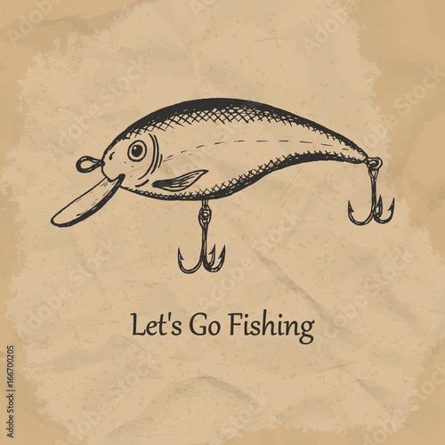 Illustration of spinning lure wobbler. Vector illustration