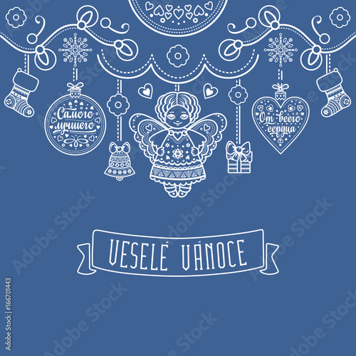 Vesele Vanoce. Vector. Czech language. Warm 
