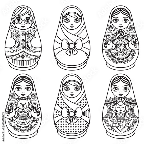Matryoshka. Babushka doll. Set