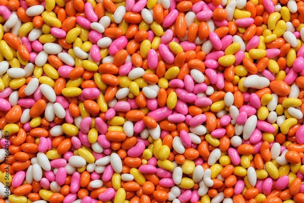 Sugar coated colorful Fennel seeds background Sugar coated colorful Fennel seeds background