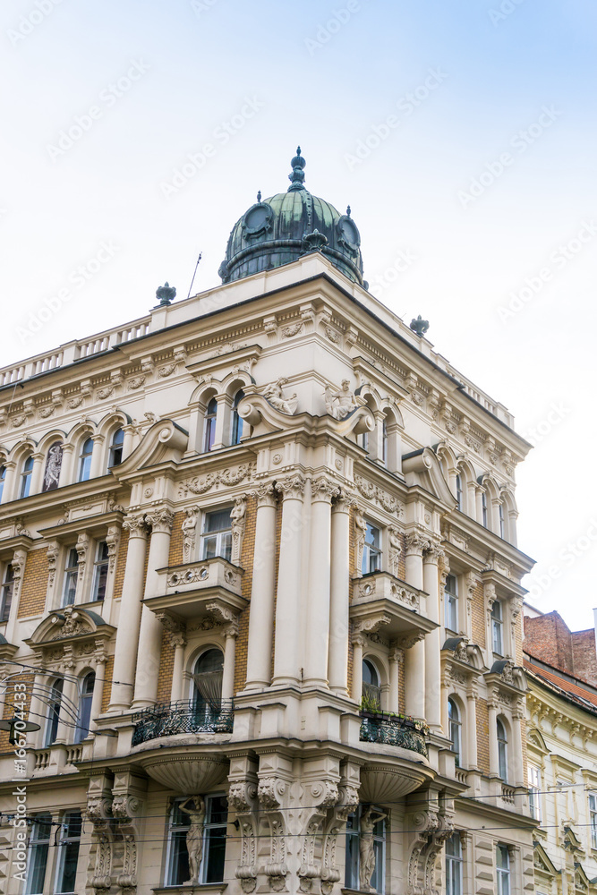 antique building view in Brno, Czech Republic