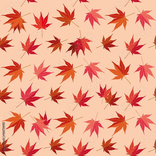 Autumnal Japanese Maple Leaf Seamless Pattern