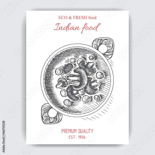 Vector illustration sketch - indian food.