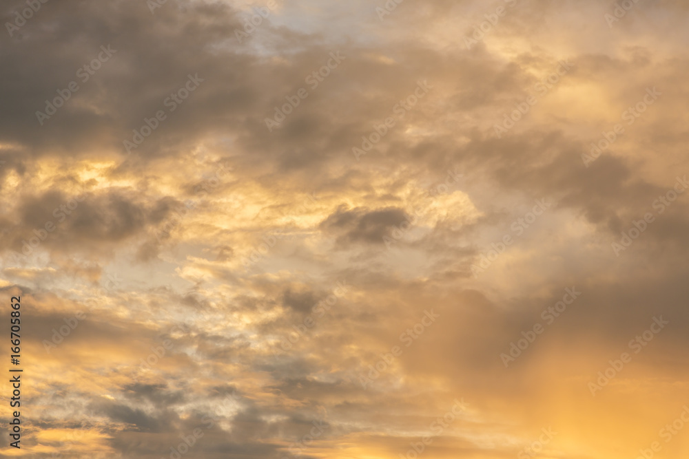 Abstract sunset sky background with clouds