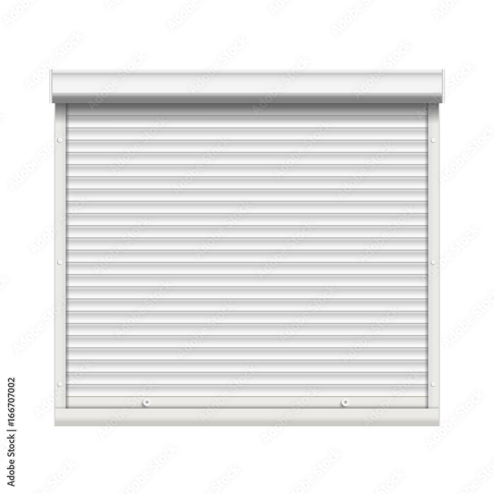 Realistic Window Roller Shutters Vector. Front View. Isolated Realistic Window Roller Shutters Vector. Front View. Isolated