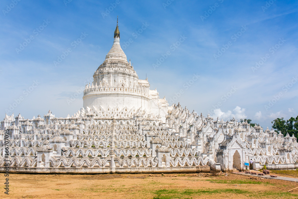 The white pagoda of Hsinbyume (Mya Thein Dan pagoda ) Paya temple in Mingun near Mandalay, Myanmar