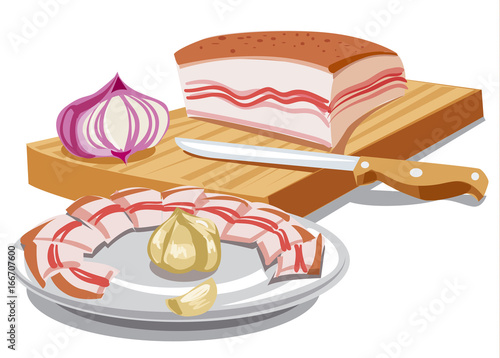 sliced pork lard