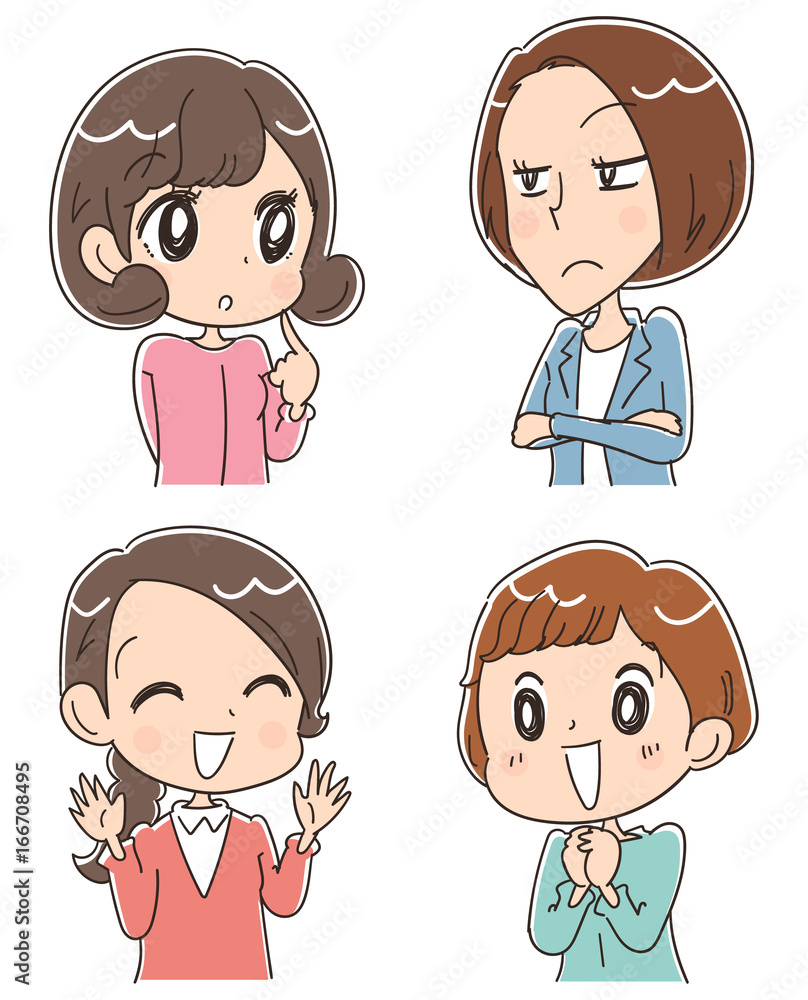 個性的な女性 主婦 Ol グループのイラスト Stock ベクター Adobe Stock