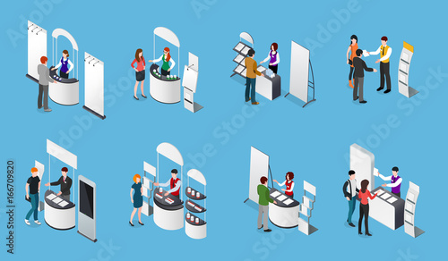 Promotional Stands Isometric Set