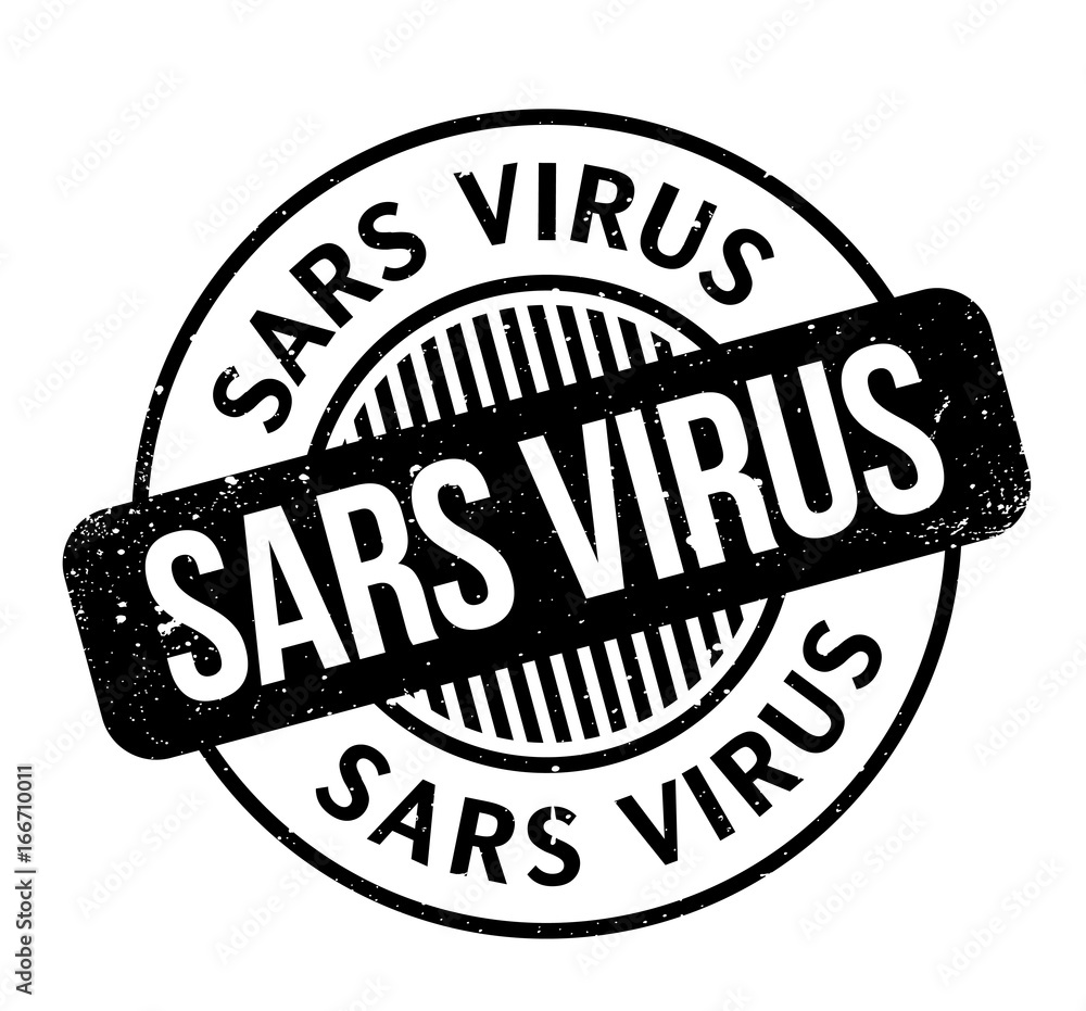 Sars Virus rubber stamp. Grunge design with dust scratches. Effects can be easily removed for a clean, crisp look. Color is easily changed.