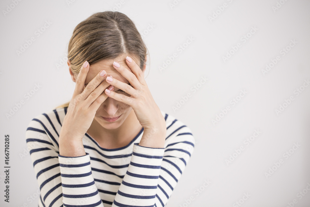 Nervous breakdown, isolated depressed woman Nervous breakdown, isolated depressed woman