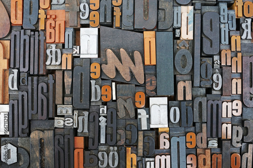 Collection of used print letters photo