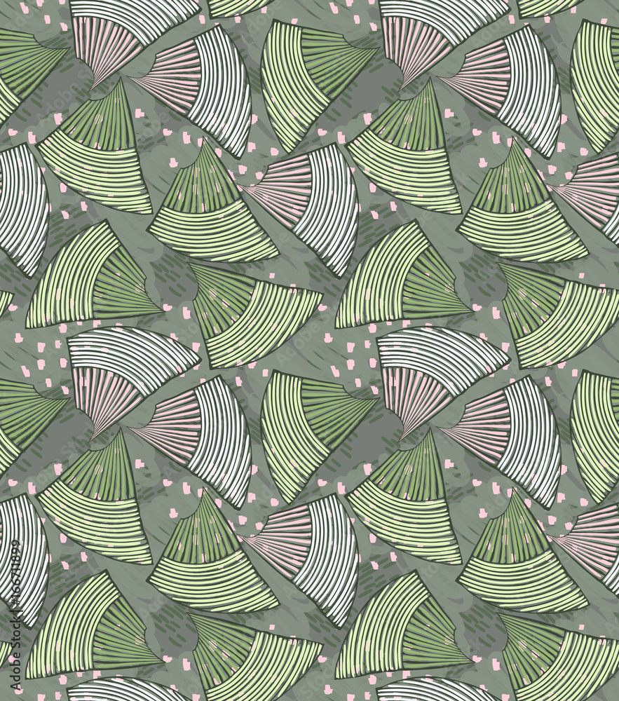 Abstract sea shell green with dots Abstract sea shell green with dots