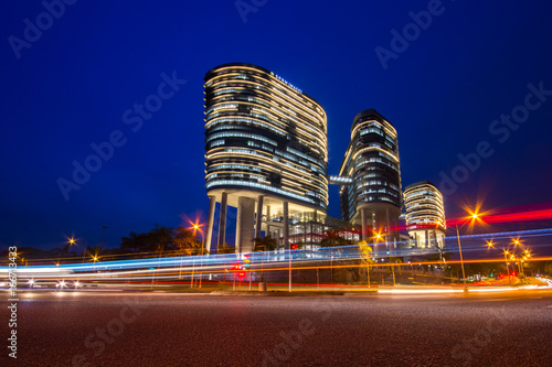 Bild auf Leinwand Putrajaya building during sunset