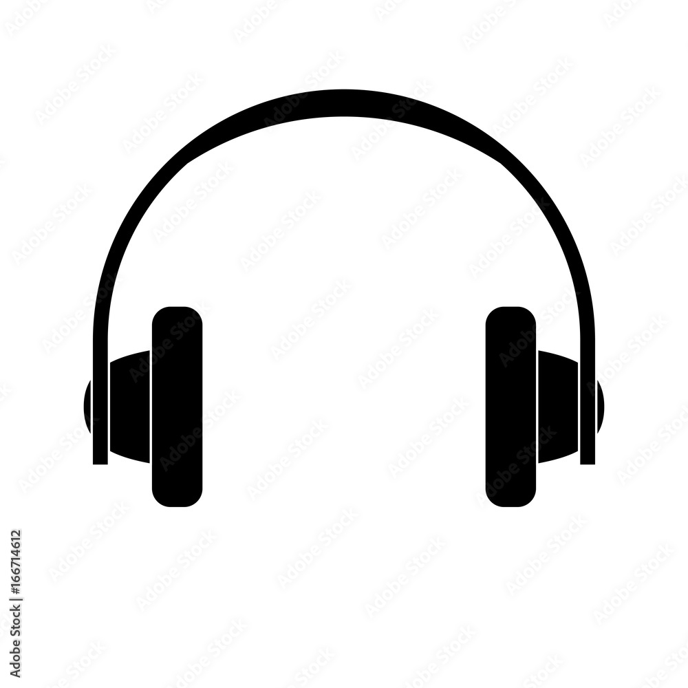 Headphones icon on white background vector Headphones icon on white background vector